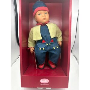 Gotz Puppenmanufaktur Artist Doll Denim Overalls Fleece Jacket Blue Eyes Boxed